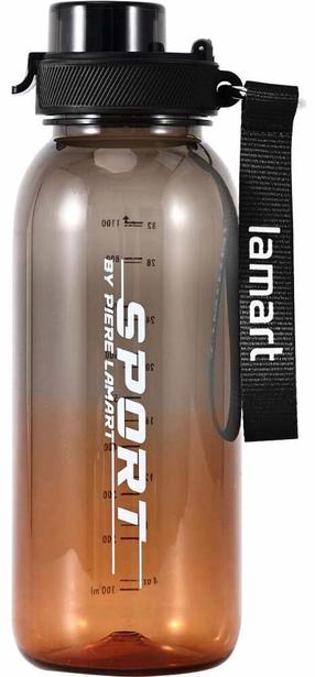 Sporta pudeles un šeikeri Lamart Fit LT4074, melna krās./oranža krās., plastmasa/silikons, 1 l