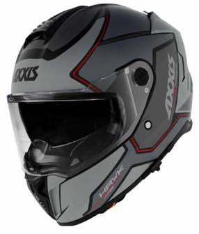 Мотоциклетный шлем Axxis Hawk SV JUDGE B2, L (59-60 см), черный цв./красный цв./серый цв.