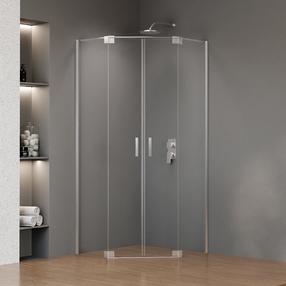Душевая кабина Magnifity Versa, 3-стенный, пятиугольный, без поддона, 90 см x 90 см x 200 см, прозрачный цв./хромовый цв./прозрачный
