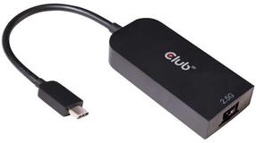 Адаптер Club 3D USB-C 3.2 Gen1 To RJ45 USB, RJ-45, 0.23 м, черный цв.