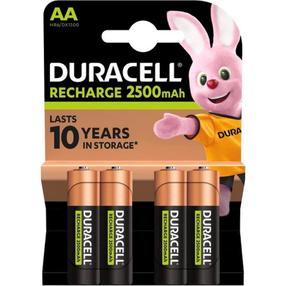 Uzlādējamās baterijas Duracell, AA, 2500 mAh, 4 gab.