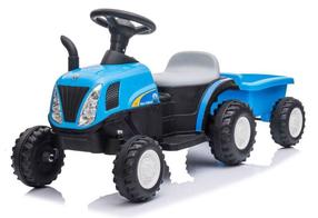 Bērnu elektriskais traktors Lean Toys Tractor With Trolley, zila krās.