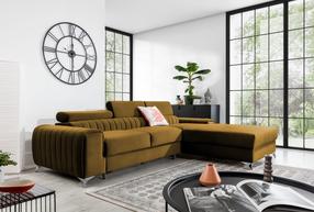 Kampinė sofa Grayson Nube 45, geltona sp., dešininė, 205 x 278 cm x 92 cm