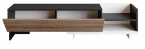 ТВ стол Kalune Design Parion, белый цв./черный цв./ореховый цв., 165 см x 35 см x 41 см