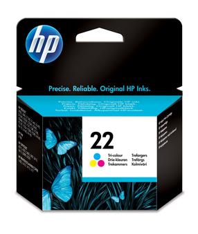 Rašalinio spausdintuvo kasetė HP 22 3-COLOR, mėlyna sp./raudona sp./geltona sp.
