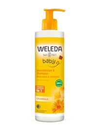 Dušo želė ir šampūnas Weleda Baby Calendula, 400 ml