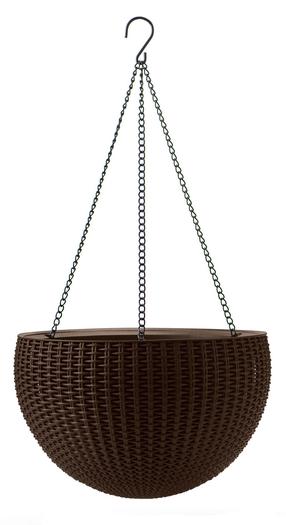Pakabinamas gėlių vazonas Keter Hanging Sphere, plastikinis, 35 cm x 35 cm, rudas