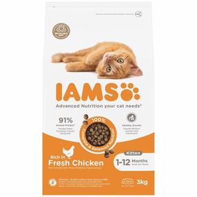 Sausas kačių maistas IAMS Kitten, vištiena, 3 kg