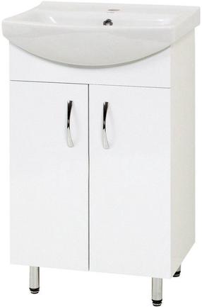 Vonios spintelė su praustuvu Sanservis Cersania 50, balta, 39 cm x 51 cm x 84 cm