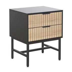 Naktinis staliukas Home4you Helve, ruda sp./juoda sp., 60 cm x 48 cm x 40 cm