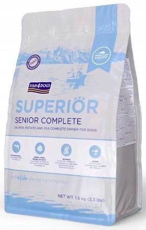 Sausas šunų maistas Fish4Dogs Superior, lašiša/bulvės, 1.5 kg