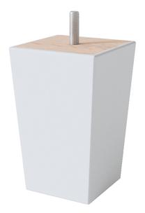 Baldų kojelė Sleepwell Square Legs, 6.5 cm x 6.5 cm, 12 cm, balta sp., 4 vnt.