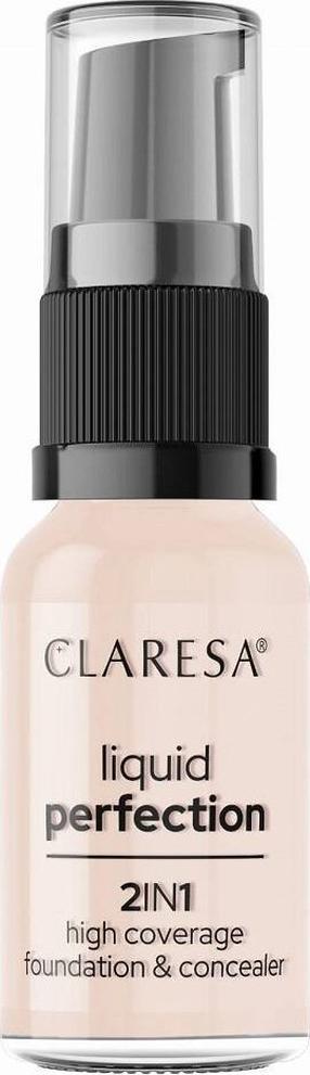 Grima bāze, korektors Claresa Liquid Perfection 2in1, 101 light, 18 g