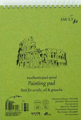 Бумага для рисования Smiltainis Painting Pad, A5, 290 g/m², белый цв., 21 см x 14.8 см, 20 стр. шт.