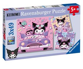 Пазл 3in1 Ravensburger Hello Kitty Kuromi On Tour, 21 см x 21 см, 147 шт., многоцветный