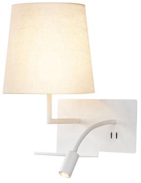 Šviestuvas sieninis SLV Somnila Flex 1003459, LED, 3000 °K, 2 x 40 W, balta sp. / balta sp.