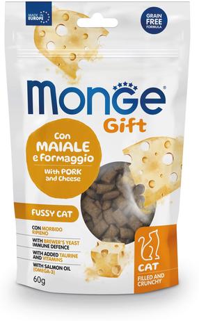 Skanėstas katėms Monge Gift Fussy, kiauliena/sūris, 0.06 kg
