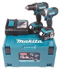 Akumuliatorinių įrankių rinkinys su akumuliatoriumi Makita DLX2127MJ, 18 V, 4 Ah