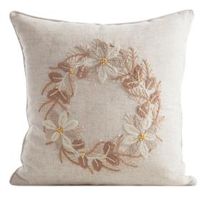 Kalėdinis dekoratyvinės pagalvėlės užvalkalas PSWA-333, smėlio, 45 cm x 45 cm