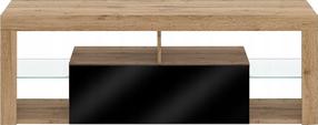 TV staliukas Everest 140, juoda sp./rusva sp., 35 cm x 140.2 cm x 50.6 cm