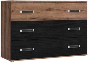 Komoda Forte Dolce, juoda sp./ruda sp., 83 cm x 42 cm x 120 cm