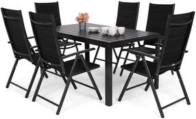 Āra mēbeļu komplekts Home & Garden Ibiza, melns krās., 6 sēdvietas