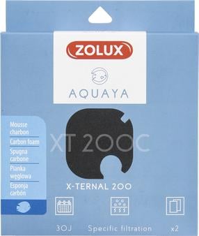 Piederumi filtram Zolux Aquaya Carbon Foam X-Ternal 200, melna krās.
