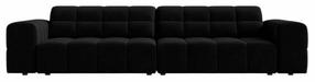 Dīvāns Cosmopolitan Design Chicago Velvet Bluvel 19, melns krās., 102 x 252 cm x 78 cm