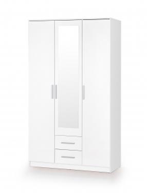 Spinta Lima S-3, balta sp./šviesiai pilka sp., 120 cm x 52 cm x 205 cm, su veidrodžiu
