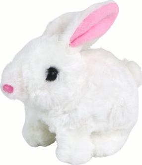 Pliušinis žaislas triušis Lean Toys, balta sp., 14 cm