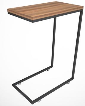 Kafijas galdiņš Kalune Design Callen, melns krās./valriekstu krās., 26 cm x 46 cm x 62 cm