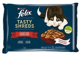 Šlapias kačių maistas Purina Tasty Shreds, jautiena/vištiena, 0.08 kg x 4 vnt.