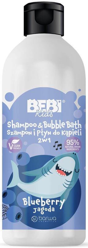 Bērnu dušas želeja un šampūns Barwa Bebi Kids 2in1 Blueberry, 500 ml
