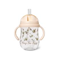 Gertuvė su silikoniniu šiaudeliu Vanilla Copenhagen Tritan Honeybee, 300 ml, 6+ mėn., plastikas, skaidri sp./geltona sp.