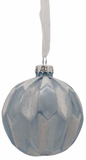 Eglutės žaisliukas Christmas Touch EBC440075, mėlyna sp./balta sp., 8 cm, stiklas