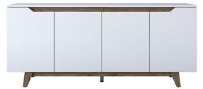 Komoda Kalune Design GD102 - 1874, balta sp./riešuto sp., 78.6 cm x 180 cm x 45 cm