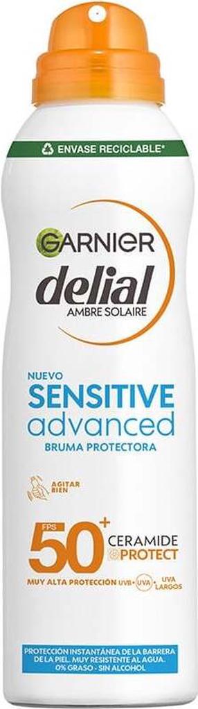 Purškiklis įdegio priežiūrai Garnier Delial Sensitive Advanced SPF50+, 150 ml