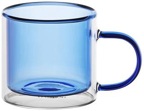 Dvigubo stiklo puodelis Ambition Fuzzy Blue, skaidri sp./mėlyna sp., 0.250 l
