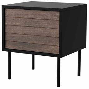 Naktinis staliukas Cama Meble Cortina, juoda sp./riešuto sp., 51 cm x 40 cm x 45 cm