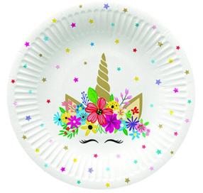 Vienreizējās lietošanas šķīvis Paw Decor Collection Unicorn Party, Ø 18 cm, 8 gab.