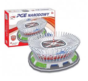 3D dėlionė Cubicfun PGE National Stadium, 33 cm x 3.6 cm, 105 vnt., balta sp./žalia sp./pilka sp.