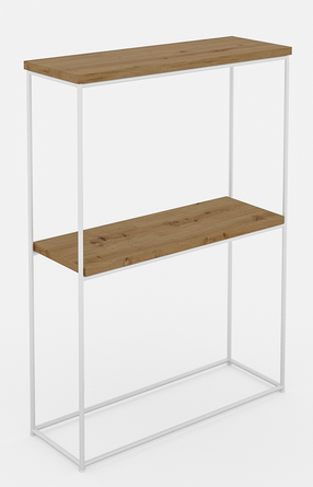 Konsoles galds ADRK Velo, brūna krās./balta krās., 20 cm x 60 cm x 80 cm