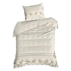 Kalėdinis patalynės užvalkalų komplektas Luke, smėlio, 140 x 200 cm