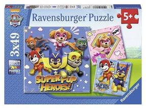 Puzle 3in1 Ravensburger Paw Patrol, 147 gab.