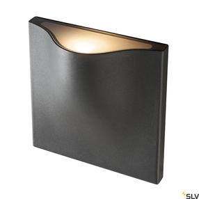 Āra sienas lampa SLV Vilua L WL, 16W, LED, IP54, melna krās., 20 cm x 20 cm