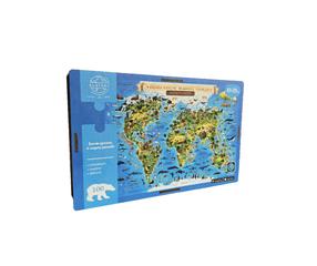 Medinė dėlionė Buki The World Of Animals And Plants, 29 cm x 41 cm, 100 vnt., įvairių spalvų