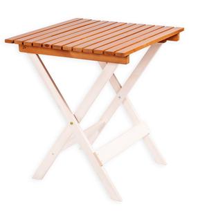 Lauko stalas Picnic, ruda sp./balta sp., 63 cm x 63 cm x 72 cm