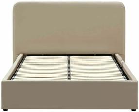 Gulta pusotrvietīga Lumia Velvet, 140 x 200 cm, tumši bēša krās., bez matrača, ar režģi