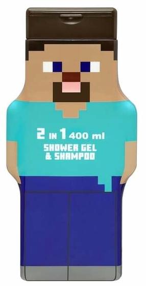 Vaikiška dušo želė ir šampūnas Air-Val Minecraft Steve 3D, 400 ml