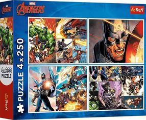 Puzle 4in1 Trefl Marvel Hero Days Avengers 13309, 23.8 cm x 33.9 cm, 1000 gab., daudzkrāsaina